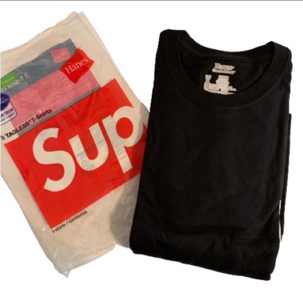 Supreme Tagless T-Shirts Black -Two Shirts-New
